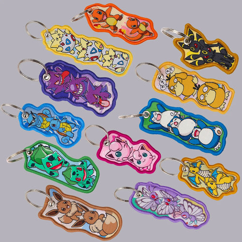 Cute Cloth Keychain and Keyring Accessories - Psyduck, Eevee, Jigglypuff, Gengar, Dragonite + More