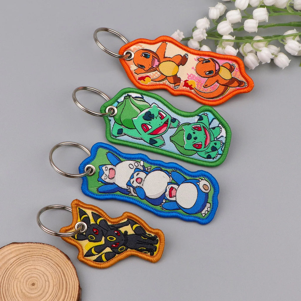 Cute Cloth Keychain and Keyring Accessories - Psyduck, Eevee, Jigglypuff, Gengar, Dragonite + More