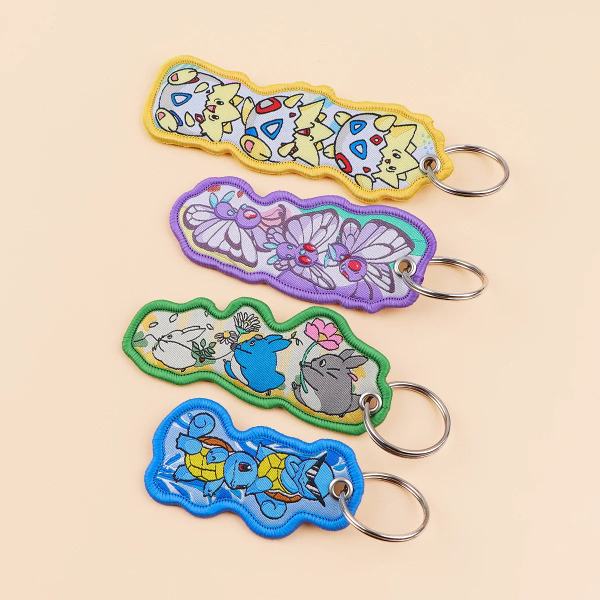 Cute Cloth Keychain and Keyring Accessories - Psyduck, Eevee, Jigglypuff, Gengar, Dragonite + More